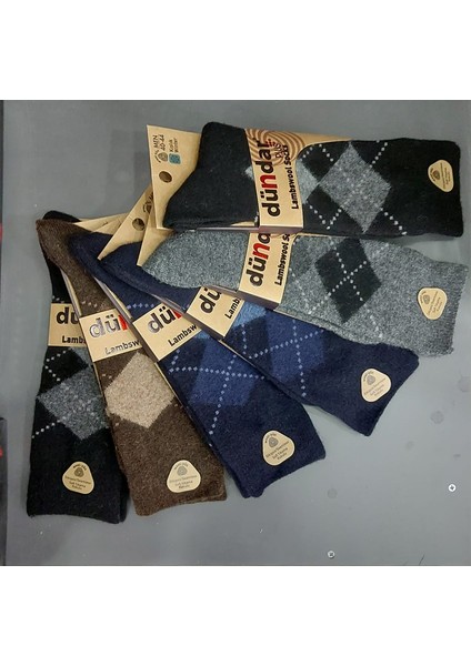 Plus 5909 Erkek Kışlık Lambswool Yün Çorap 12 Adet