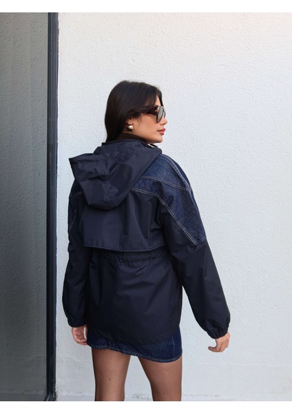 Denim Garnili Bel Büzgülü Mont indirimleri