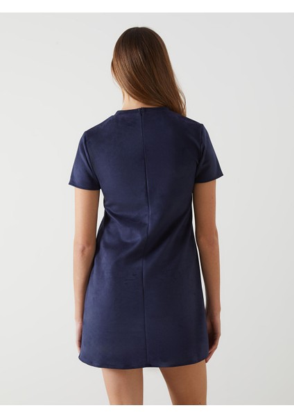 Yeni Sezon Bisiklet Yaka Taşlı Elbise fırsatları