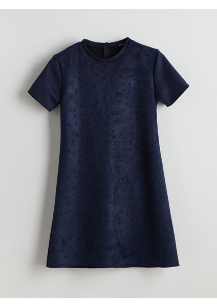 Yeni Sezon Bisiklet Yaka Taşlı Elbise indirimleri