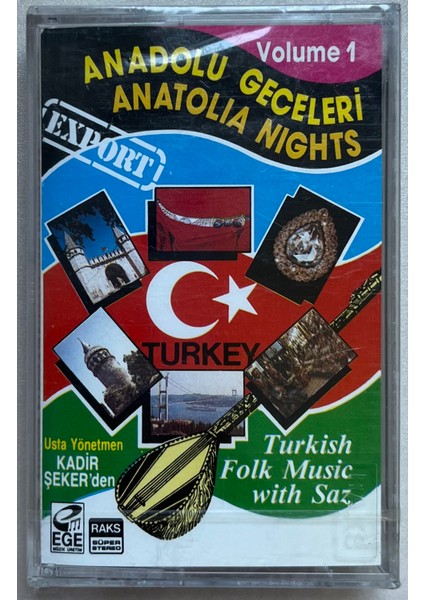 Anadolu Geceleri Turkish Folk Music With Saz Kaset (Jelatinli Sıfır Orijinal Dönem Baskı Kaset)
