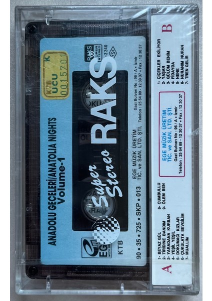 Anadolu Geceleri Turkish Folk Music With Saz Kaset (Jelatinli Sıfır Orijinal Dönem Baskı Kaset) fiyatları