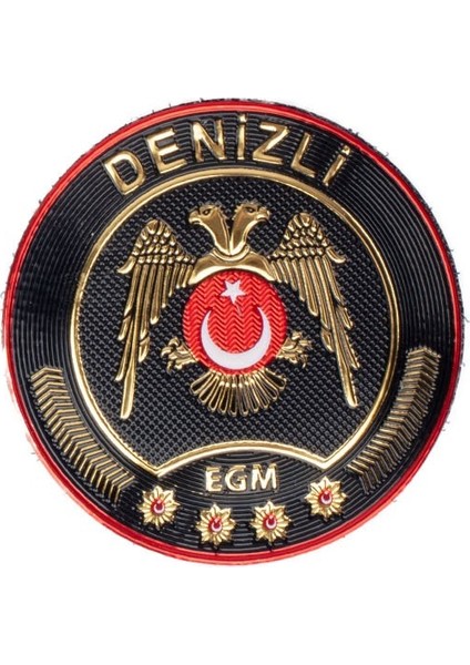 Denizli Çevik Kuvvet Polis Kol Arması 3D Plastik Tpu, Yeni Tip, Cırtlı, Standart Ölçü,