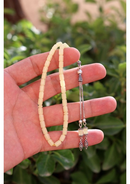 Gümüş Püsküllü Minik Boy Kapsül Kesim Ukrayna Damla Kehribar Tesbih 201024758