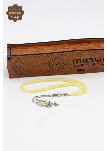 Gümüş Püsküllü Minik Boy Kapsül Kesim Ukrayna Damla Kehribar Tesbih 201024758