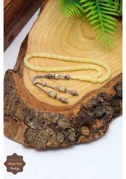 Gümüş Püsküllü Minik Boy Kapsül Kesim Ukrayna Damla Kehribar Tesbih 201024758