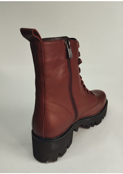 Kadın Hakiki Deri Bağcıklı ve Fermuarlı Eva Taban Taba Bot fiyatları