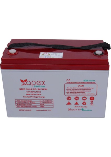 12V 100AH Deep Cycle Jel Akü