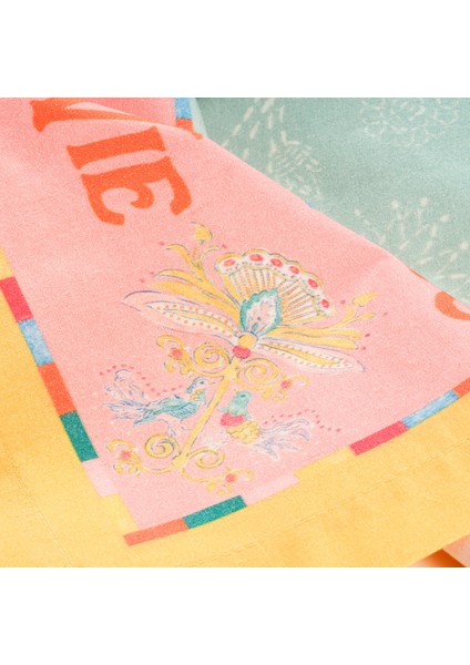 Nilüfer Dijital Baskılı Pamuk Masa Örtüsü 160x240 Cm Açık Yeşil modelleri