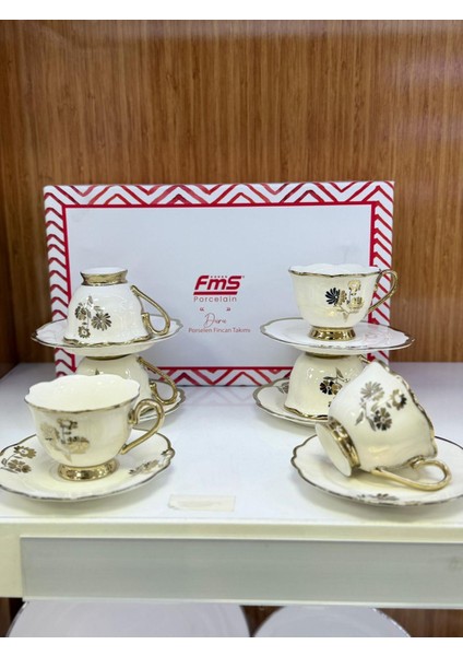 DURU PREMİUM PORSELEN FİNCAN KAHVE KAHVE FİNCANI 6 KİŞİLİK 1212