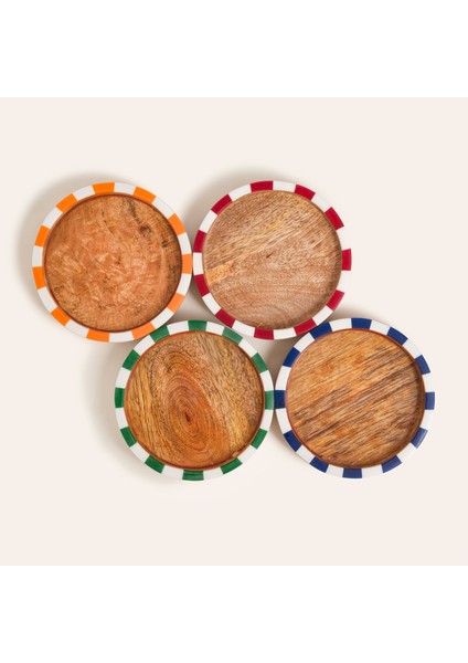 Nohar Mango Ağacı - Reçine Bardak Altlığı 11X11 cm Renkli