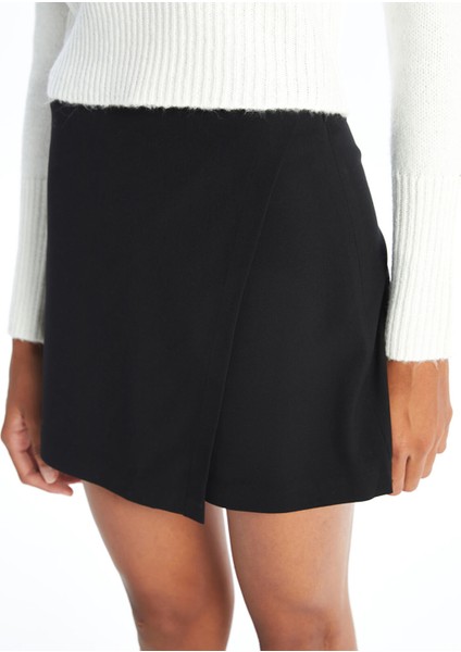 Yeni Sezon Kadın Beli Fermuarlı Düz Şort Etek modelleri