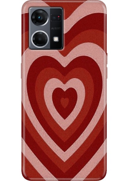 Oppo Reno 7 Kılıf (CPH2363) Desenli Silikon Kampanyalı Kapak Mat Kalp