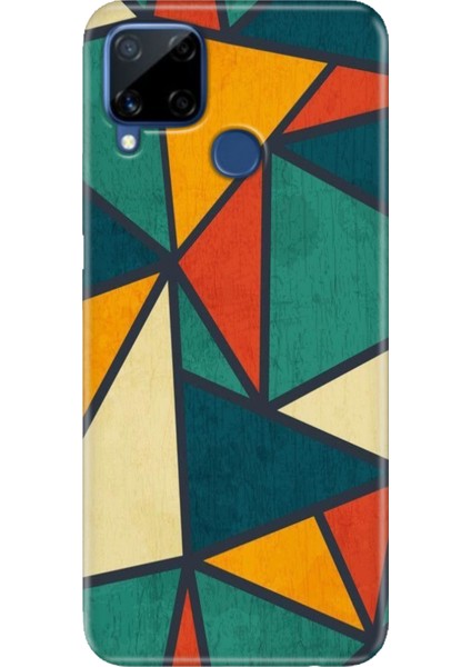 Realme C15 Kılıf Desenli Silikon Renkli Tpu Uv Wall