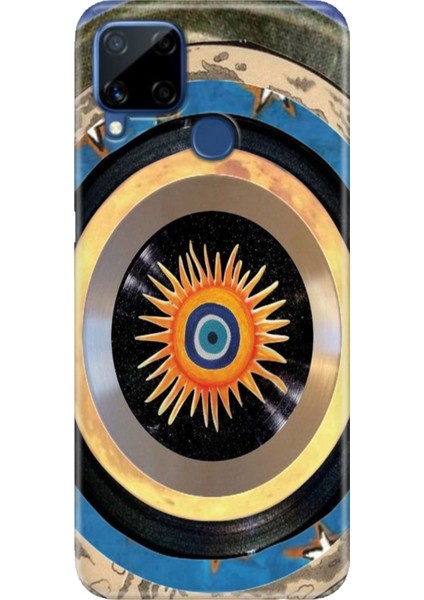 Realme C15 Kılıf Desenli Silikon Renkli Tpu Uv Nazar