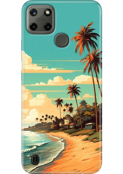 Realme C21Y - Realme C25Y Kılıf Desenli Kapak Renkli Tpu Uv Malibu