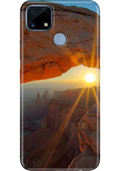 Realme C25 Kılıf Desenli Silikon Renkli Phone Case Sun