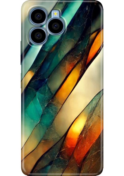 Omix X6 Kılıf Silikon Özel Kapak Flora Mermer