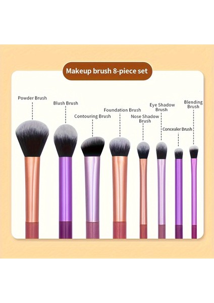 Yeni 8 Uzun Tüp Makyaj Fırçası Seti Çok Renkli Süper Yumuşak Gevşek Puder Fırçası Allık Fırçası Göz Farı Fırçası Yeni Başlayanlar (Yurt Dışından) fiyatları