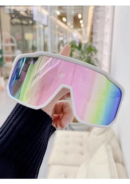 Yeni Bisiklet Rüzgar Geçirmez Gözlükler Açık Büyük Çerçeve Bisiklet Kayak Gözlükleri Dağ Yolu Dağ Bisikleti Spor Gözlükleri Kadın Beyaz Çerçeve (Yurt Dışından) fiyatları