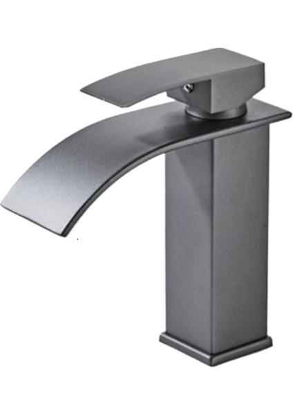 Yeni Havza Şelale Musluğu Sıcak ve Soğuk Çift Kullanımlı Siyah Paslanmaz Çelik Geniş Ağızlı Musluk Balkon Basit Masa Musluğu (Yurt Dışından)