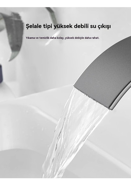 Yeni Havza Şelale Musluğu Sıcak ve Soğuk Çift Kullanımlı Siyah Paslanmaz Çelik Geniş Ağızlı Musluk Balkon Basit Masa Musluğu (Yurt Dışından) modelleri