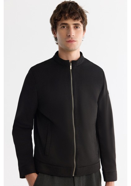 Erkek Siyah Dik Yaka Süet Dokulu Mevsimlik Comfort Fit Mont B006002 fiyatları