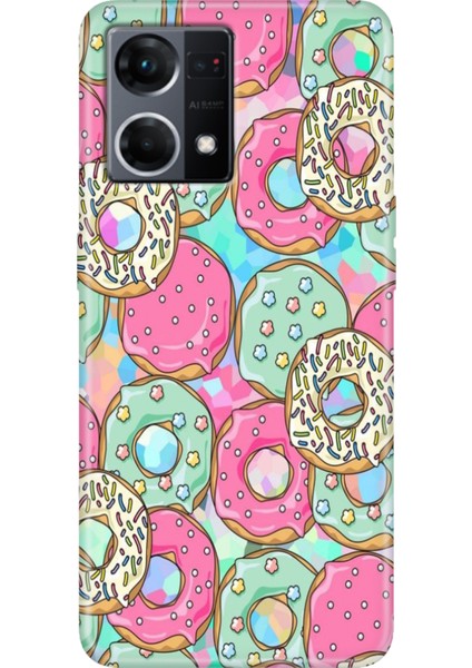 Oppo Reno 7 Kılıf (CPH2363) Desenli Silikon Kampanyalı Kapak Donut