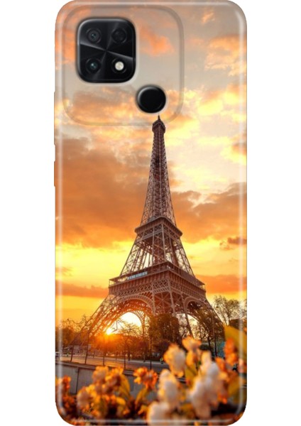 Poco C40 Kılıf Renkli Temalı Silikon Eyfel