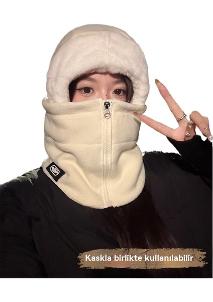 Erkekler ve Kadınlar Için Yeni Rüzgar Geçirmez Bisiklet Eşarpı Hepsi Bir Arada Şapka, Kış Bisiklet Sıcak ve Soğuğa Dayanıklı Kask Astar Fermuarlı Kafa (Yurt Dışından)