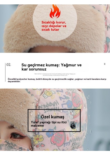 Yeni Lei Feng Şapka Kadın Kış Karikatür Bisiklet Elektrikli Bisiklet Şapkası Kış Rüzgar Geçirmez ve Sıcak Eser Soğuk Koruma Kulak Koruması ve Yüz Koruması Iki Parçalı Set (Yurt Dışından) indirimleri