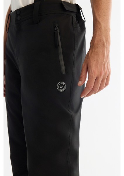 Erkek Siyah Su İtici Rüzgar Geçirmez Beli Ayarlanabilir Comfort Fit Kayak Pantolonu A42Y3125