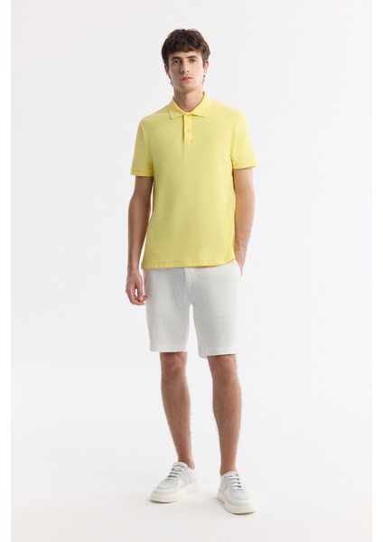Erkek Sarı Kıvrılmaz Polo Yaka %100 Pamuk Basic Regular Fit T-Shirt B001032 indirimleri