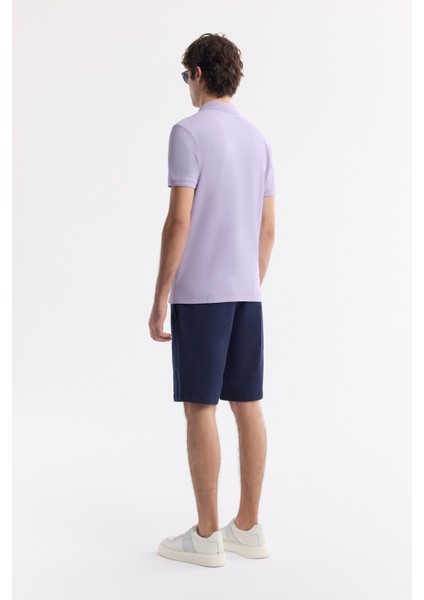 Erkek Lila Kıvrılmaz Polo Yaka %100 Pamuk Basic Regular Fit T-Shirt B001032 modelleri