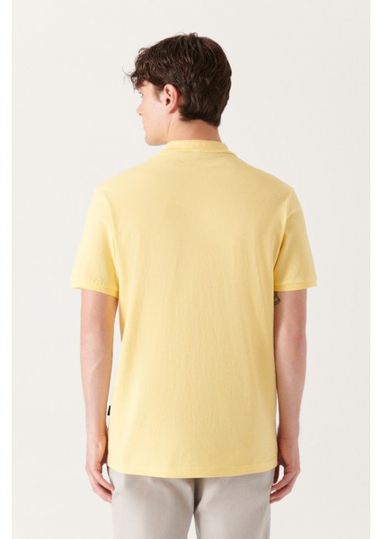 Erkek Sarı Basic Pamuklu Polo Yaka T-shirt E001004 modelleri