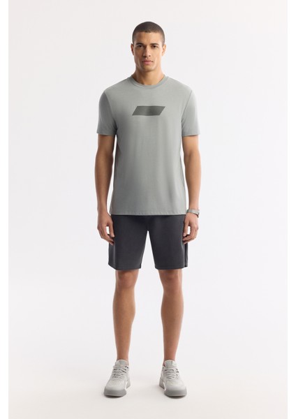 Erkek Antrasit Beli Lastikli Bağcıklı Soft Touch Örme Regular Fit Şort A51Y3602