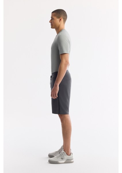 Erkek Antrasit Beli Lastikli Bağcıklı Soft Touch Örme Regular Fit Şort A51Y3602 fiyatları