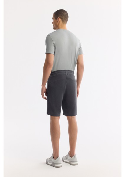 Erkek Antrasit Beli Lastikli Bağcıklı Soft Touch Örme Regular Fit Şort A51Y3602 modelleri