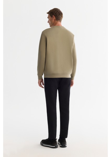 Erkek Vizon Bisiklet Yaka Pamuklu Baskılı Elastan Regular Fit Sweatshirt A42Y1206 indirimleri