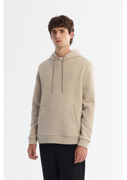 Erkek Taş Kapüşonlu 3 İplik Şardonlu Regular Fit Sweatshirt B001103