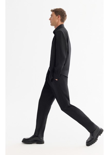 Erkek Siyah Klasik Yaka Kolay Ütülenir Comfort Fit Gömlek A42Y2141 fırsatları