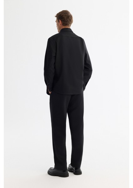 Erkek Siyah Klasik Yaka Kolay Ütülenir Comfort Fit Gömlek A42Y2141 indirimleri