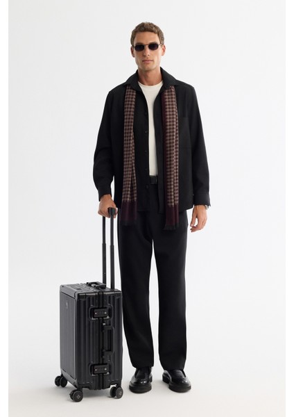 Erkek Siyah Klasik Yaka Kolay Ütülenir Comfort Fit Gömlek A42Y2141