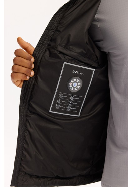 Erkek Siyah Kapüşonlu Su İtici Rüzgar Geçirmez Şişme Regular Fit Mont B006082 indirimleri