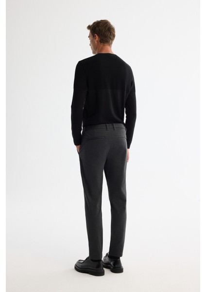 Erkek Antrasit Yanı Lastikli Örme Elastan Slim Fit Pantolon A42Y3053 modelleri