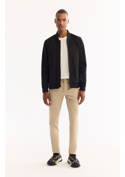 Erkek Siyah Bomber Yaka Süet Dokulu Mevsimlik Comfort Fit Mont B006045 indirimleri