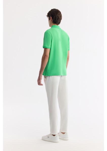Erkek Yeşil Kıvrılmaz Polo Yaka %100 Pamuk Basic Regular Fit T-Shirt B001032 fırsatları