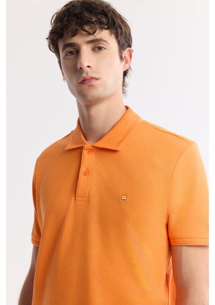 Erkek Turuncu Kıvrılmaz Polo Yaka %100 Pamuk Basic Regular Fit T-Shirt B001032 fiyatları