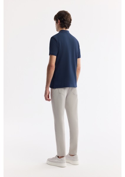 Erkek Lacivert Kıvrılmaz Polo Yaka %100 Pamuk Basic Regular Fit T-Shirt B001032 fırsatları