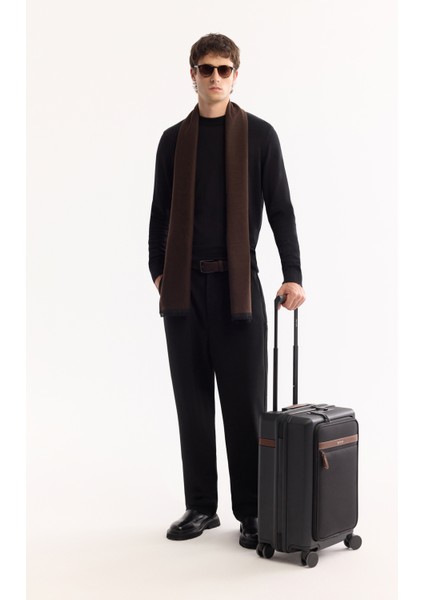 Erkek Siyah Bisiklet Yaka Viskon Viskon Karışımlı Basic Triko Regular Fit Kazak B005021